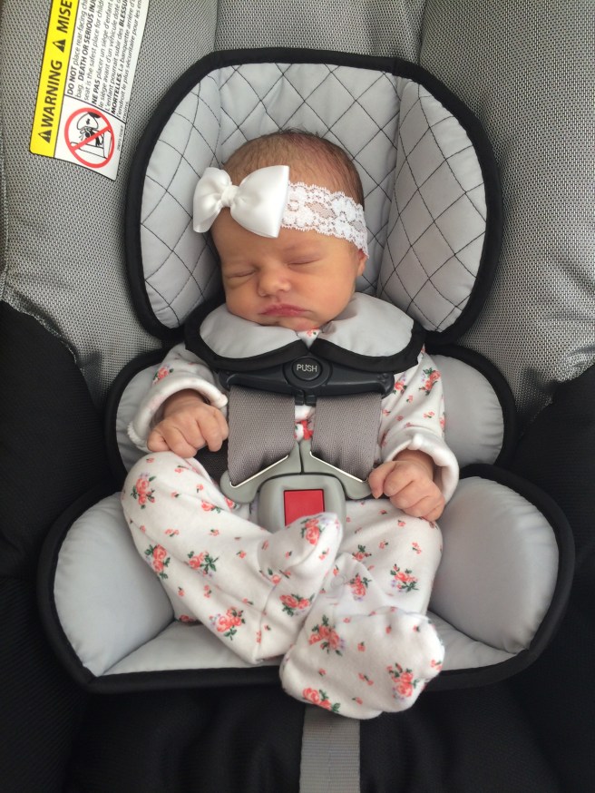 Waiting for daddy to get the car.